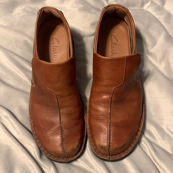 Clarks mens slip on leather clog euro style brown size 12 active air renfaire main image 4